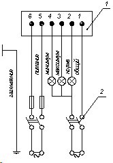 Схема электрических соединений термометров